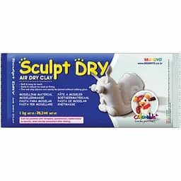 Маса для моделювання біла самозастигаюча 1кг Sculpt Dry Mungyo