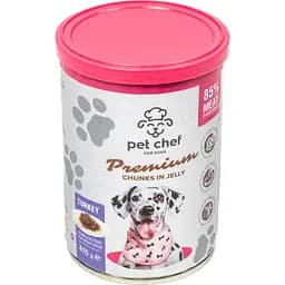 Вологий корм для дорослих собак Pet Chef Шматочки в желе з індичкою 415 г - мініатюра 2