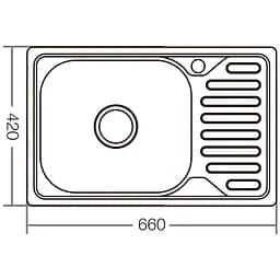 Мийка кухонна ZERIX Z6642-08-180D decor (ZX1601) - мініатюра 2