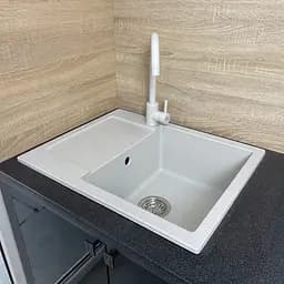 Adamant Набір кухонні Minimal, штучний камінь, прямокут., з крилом, 615х495х200мм, чаша - 1, врізна, Avena + змішувач - мініатюра 2