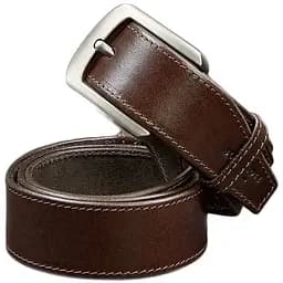 Кожаный ремень BlankNot 40 мм коричневый с темно-бежевой нитью.