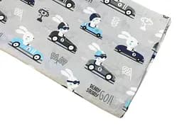 Хлопковая пеленка Moontime 100х80см "Зайчики в машинках"