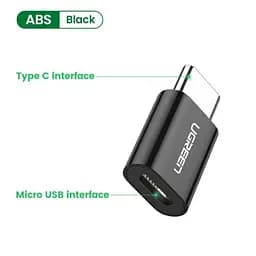 Адаптер Ugreen US157 USB-C 3.1 мicro USB Adapter чорний (30391) - мініатюра 2
