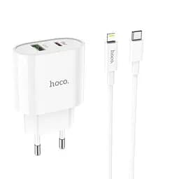 Адаптер сетевой HOCO Type-C to Lightning Cable Lineal C95A набор с белым кабелем