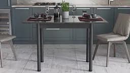 Обідній стіл-формер розкладний Берта Ferrum-decor 750x1200x900 Чорний метал ДСП Сосна Кембра 16 мм (FRD-105173) - мініатюра 3