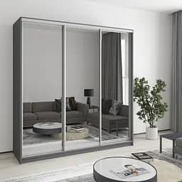 Шкаф-купе трехдверный MebelStar Комбо AL 3 Зеркала 200x45x210 см Антрацит (MBS-3248)