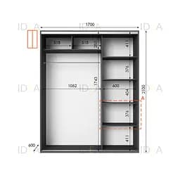 Шафа-купе Idea серія 5 170 x 60 x 210 см Антрацит - мініатюра 2