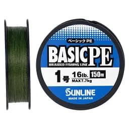 Шнур Sunline Basic PE 150 м (Dark Green) 1.0/0.171 мм 16 lb/7.7 кг