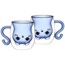 Набір чашок Vittora Kitty Blue з подвійним дном 2 шт. 250 мл (141380)