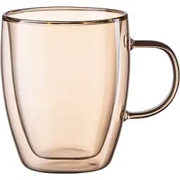 Набір чашок Ardesto Golden Moon з ручками і подвійними стінками 270 мл 2 шт. золотистий (AR2627BGR)