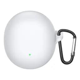 Силіконовий чохол для навушників OPPO Enco Air3, Hang Case, білий, ультратонкий захисний кейс товщиною 2 мм, захист від подряпин, пилу та ударів, компактний, з карабіном для кріплення, ArmorStandart (ARM79941)
