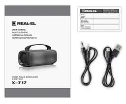 Портативная колонка REAL-EL RX717 8W Bluetooth TWS, RGB, Black - мініатюра 7