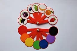 Віяло Кольори, фрукти та овочі, 0009, 2 шт. в упаковці