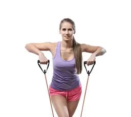 Трубчастий еспандер U-Power Latex resistance tube для фітнесу з ручками 20LB Green 9 кг (UP_1001_20LB_Green) - мініатюра 4
