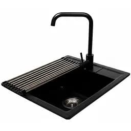 Комплект гранітна мийка + змішувач Romzha Adiere Antracit (B)