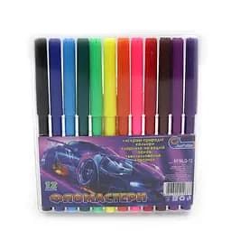 Набір фломастерів "Спорткар" 12 кол., 6816LA-12 Josef Otten, у жорсткому ПВХ