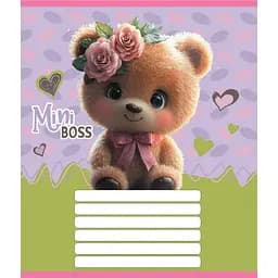 Зошит учнівський "Міні ведмедики" Leader 012-510157C-4 в косу лінію, 12 аркушів (959051)