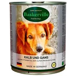 Влажный корм для собак Baskerville Телятина и мясо гуся 800 г