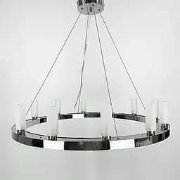 Подвесная серебряная кольцевая люстра RENNES ROUND 80 см 12 плафонов Line.F MJ 111-800