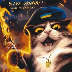 Картина по номерам Brushme Котик повстанец ©Марианна Пащук 50x50 см