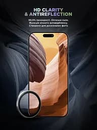 Захисне скло для камери Apple iPhone 17, Supreme BI, сріблястий колір, з рамкою, глянцеве скло для захисту лінз, протиударне, прозоре, з клейовим шаром по контуру, не впливає на якість фото, ArmorStandart (ARM86443) - мініатюра 4