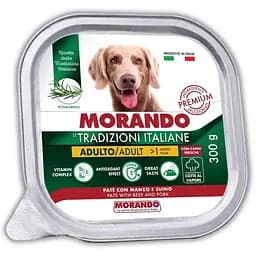Влажный корм для собак Morando Tradizioni беззерновой паштет с говядиной и свининой 300 г