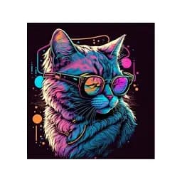 Картина за номерами на чорному фоні Strateg Техно-кіт 40х40 см