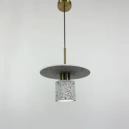 Підвіс Terrazzo Cylinder із білим бетонним плафоном 30 см в стилі Ар-деко Line.F MJ 162-300 WT - мініатюра 2