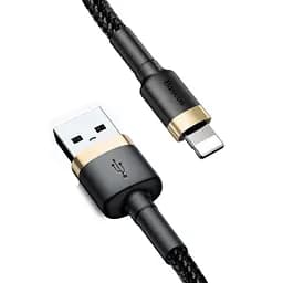 Кабель Baseus Cafule Lightning USB 2.4 A 1 м Black-Gold CALKLF-BV1