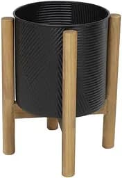 Металлическое кашпо Ravenna на деревянной подставке BonaDi 26х26х42 см dec0009145