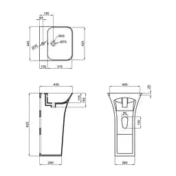 Умивальник підлоговий Qtap Crow 450x435x835 White QT0511G315WN, Білий - мініатюра 2