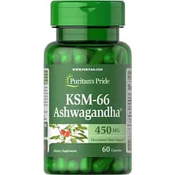 Натуральная добавка Puritan's Pride KSM-66 Ashwagandha 450 mg 60 капсул