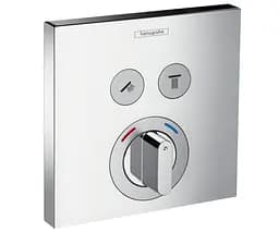 Змішувач Hansgrohe прихованого монтажу ShowerSelect на 2 клавіші верхня частина 15768000, Хром