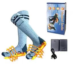 Носки с подогревом ZBHSWZ07 с блоком питания 5000mAh 38-44р. (Серые)