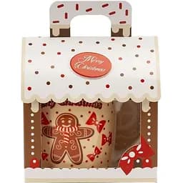 Кружка новогодняя Рождественское печенье керамика в подарочной упаковке 350 мл Белая