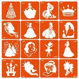 Набір трафаретів для біо-тату Princess Fresh Tattoo princess-16