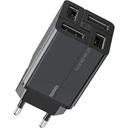Мережевий зарядний пристрій Remax RP-U43 Wanfu 3.4A 100-240V / 4USB EU Чорний