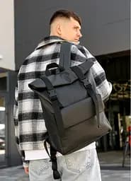 Чоловічий рюкзак Sambag RollTop Milton чорний 41 х 30 х 16 см (24251001m)