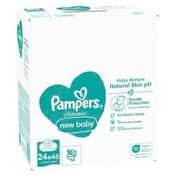 Дитячі вологі серветки Pampers Harmonie New Baby 1104 шт. (24 уп. по 46 шт.) - мініатюра 3