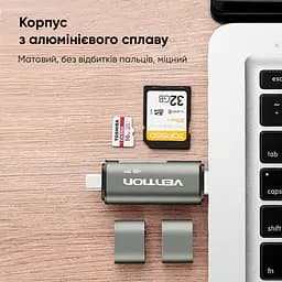 Кардридер Vention USB3.0 Multi-function Card Reader Gray Metal Type (CCHH0) - мініатюра 10