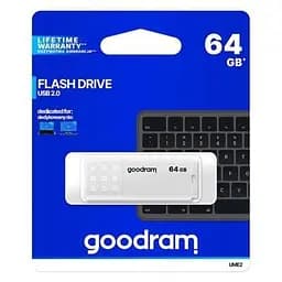 USB флеш накопичувач Goodram 64GB UME2 White USB 2.0 (UME2-0640W0R11) - мініатюра 3