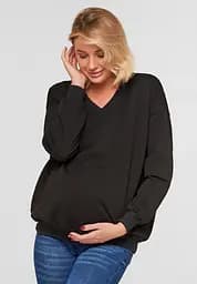 Світшот трикотажний для вагітних і мам-годувальниць oversize Liverpool розмір L-XL Lullababe Чорний