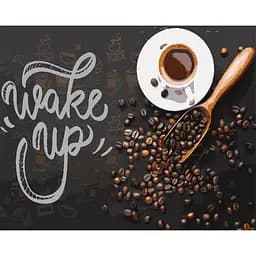 Набор для росписи по номерам Strateg Wake up на черном фоне размером 40х50 см (AH1171-19)