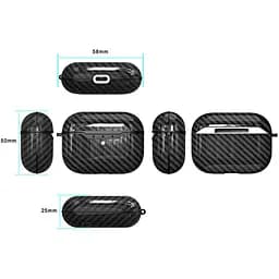 Силіконовий чохол Primo Carbon Fiber для AirPods 3 (MME73) Black - мініатюра 2