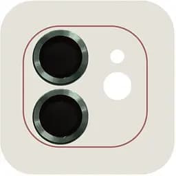 Защитное стекло на камеру Epik Metal Classic Dark Green для Apple iPhone 11 / 12 / 12 mini в упаковке темно-зеленое