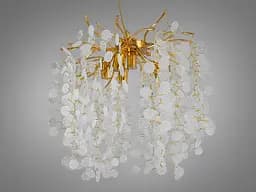 Колоритна новинка, кришталева люстра "Гліцинія", 6 ламп, золото