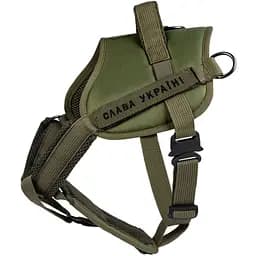 Шлея для службових собак Waudog Pro металевий фастекс L 70-100 см хакі