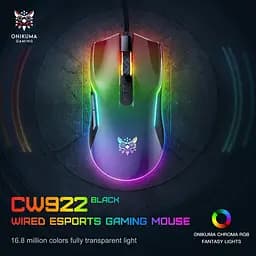 Комп'ютерна мишка Onikuma C22 з RGB підсвіткою 6400 DPI дротова ігрова для комп’ютера та ноутбука безшумна - мініатюра 4