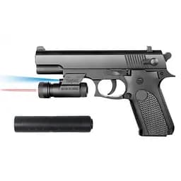 Пластиковий пістолет VIGOR з лазерним прицілом та глушником 037B