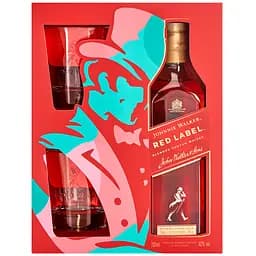Уценка. Виски Johnnie Walker Red label Blended Scotch Whisky, 40%, 0,7 л + 2 бокала